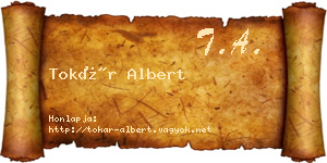 Tokár Albert névjegykártya